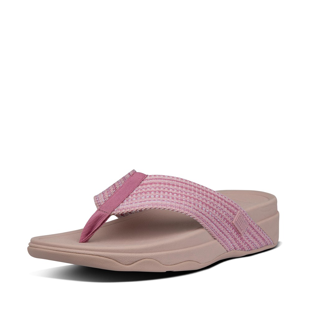 Fitflop Womens Sandals Pink - Surfa Toe-post - 42CZNBDMK